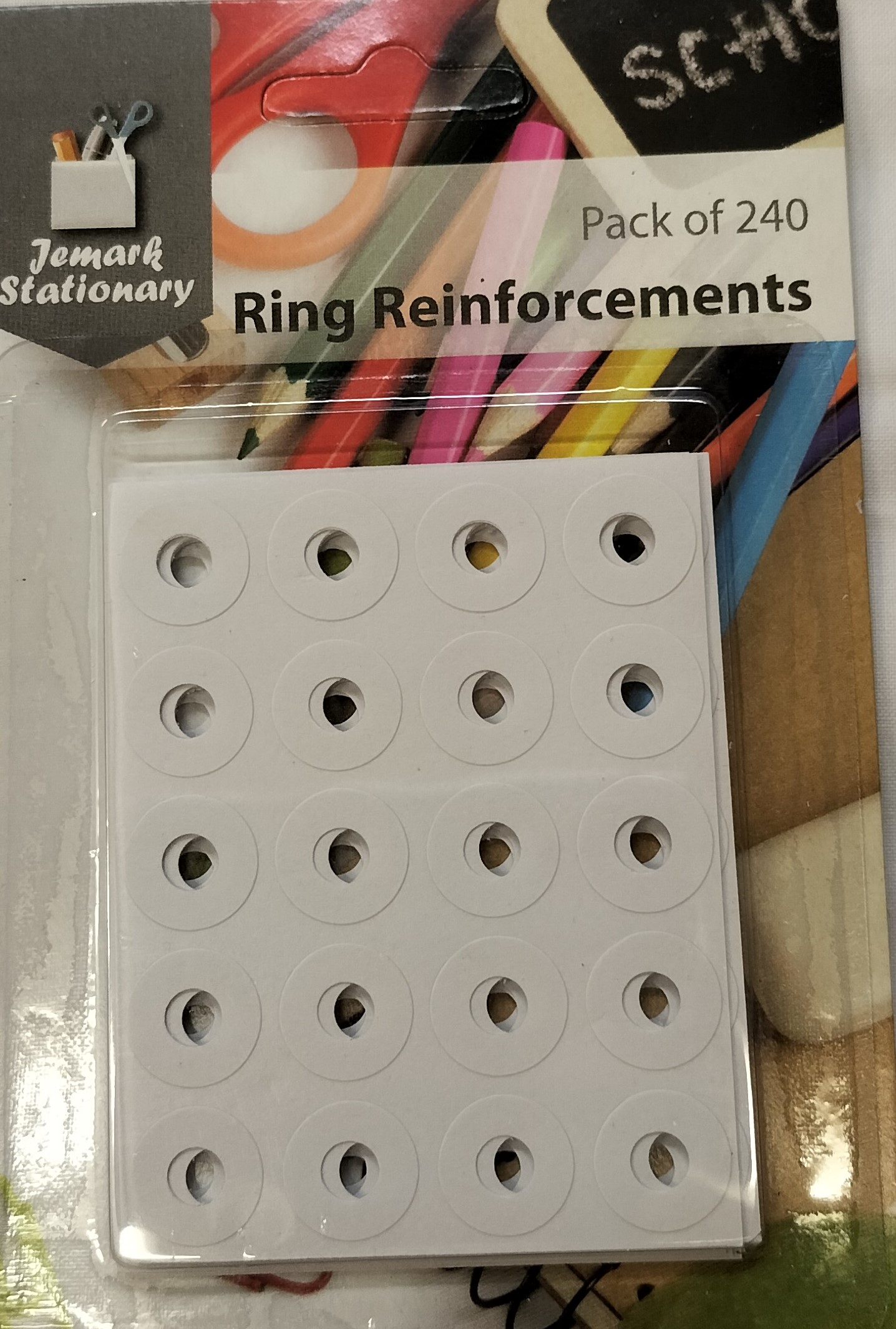 Ring Reinforcements Clear Vinyl Box 250